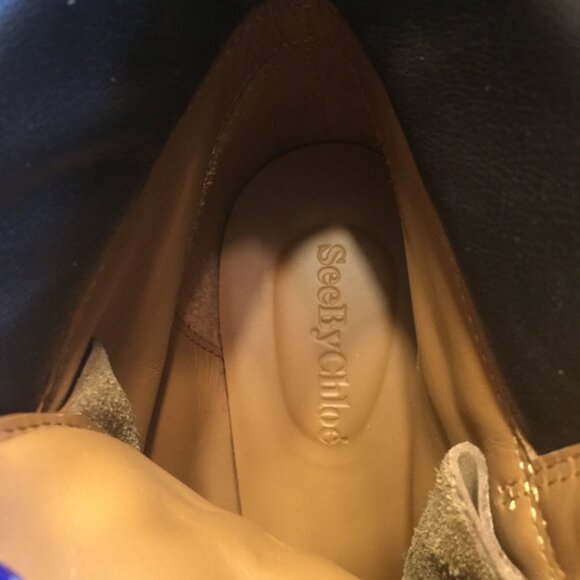Chloe  See By Chloe ankle boots size 7 excellent condition tan worn very little - Picture 4 of 10